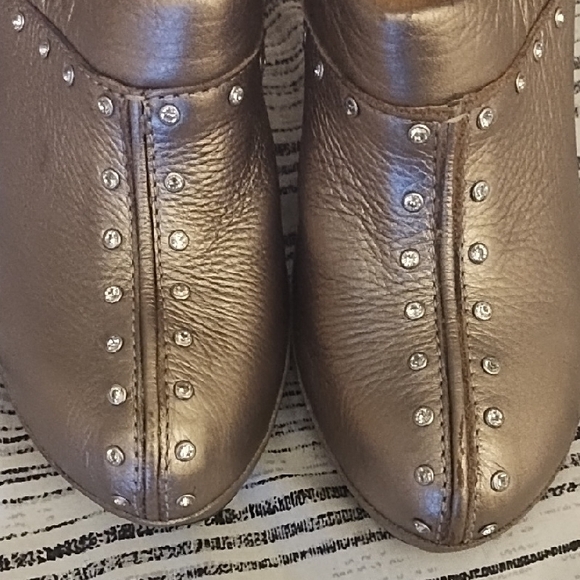 Michael Kors Women's Silver Studded Mules - Picture 3 of 4